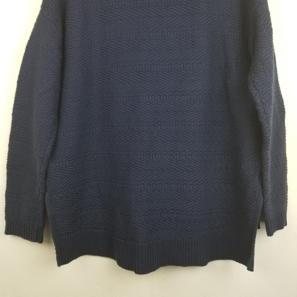 Athleta Blue Sunset Lace Up Slouchy Fit Sweater Cotton Blend Size Medium - Picture 11 of 15